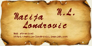 Matija Londrović vizit kartica